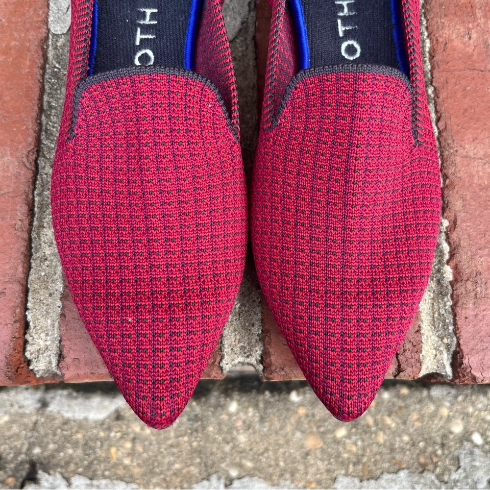Rothy's RARE Limited Edition The Point Loafer Scarlet Tweed Red Flats Size 7.5 - Picture 3 of 9